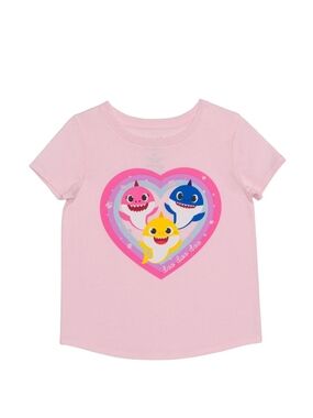 🌻NWT Jumping Beans Baby Shark Hearts Pink Graphic Tee 12M